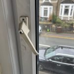 Old UPVC handle on window in Caerphilly to be replaced
